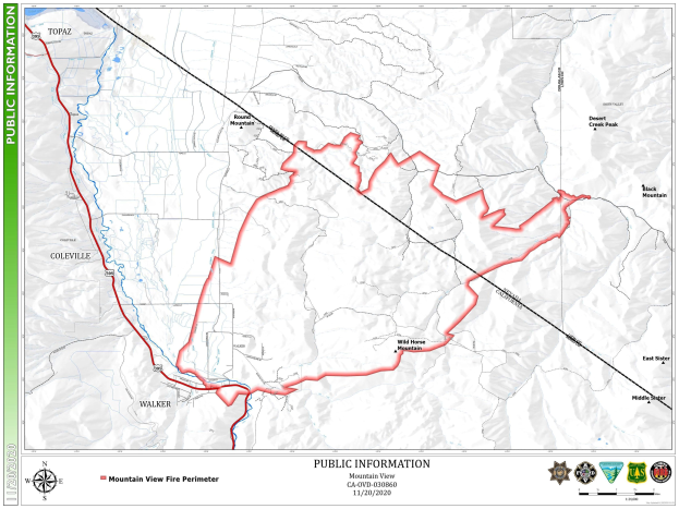 Detailierte Wanderkarte mit einem Vorschlag für eine Route zu einem Gipfel, einschließlich Wegbeschreibung, Landmarken und informativem Text mit Logos.