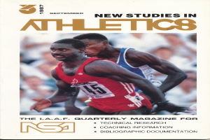 Ein Buch mit dem Titel "Neue Studien im Leichtathletik September 1987" mit einem Coverbild von zwei Personen.