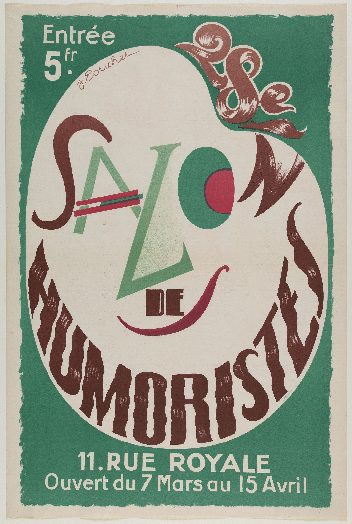 Plakat, das eine Humor-Salon-Veranstaltung in Paris, Frankreich, ankündigt.